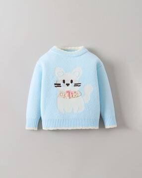 Girls Knitted Round-Neck Pullover-image-24