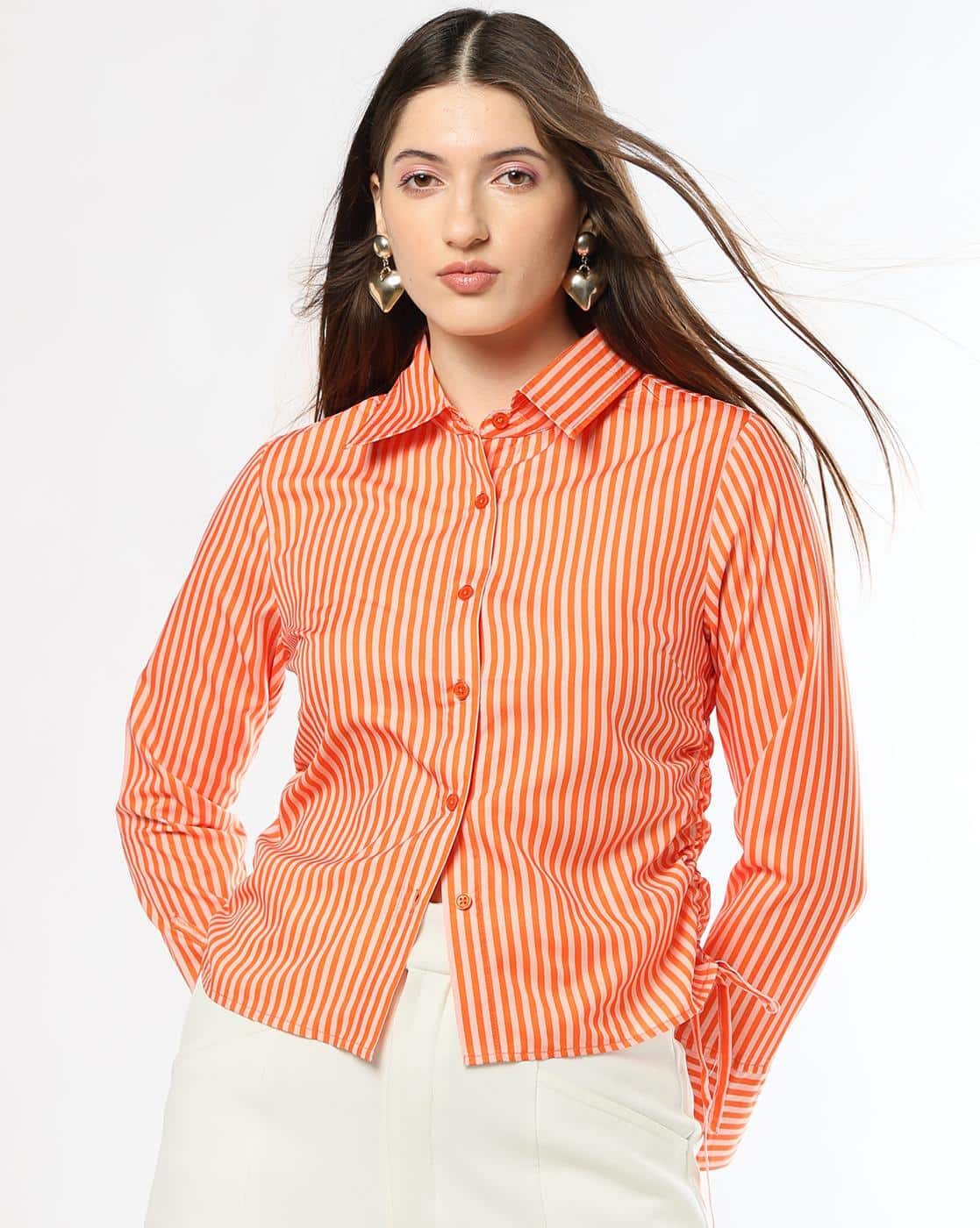 Buy Fyre Rose Women Striped Slim Fit Gather Online | Ajio.com