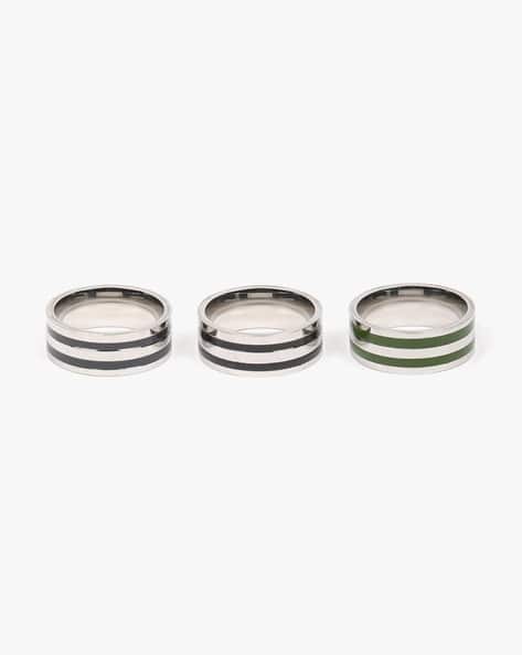 YOUSTA Men Set of 3 Band Rings