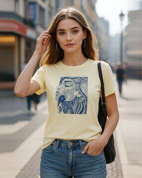 fabflee x ag Women Graphic Print Regular Fit T-Shirt-picture-15