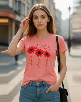 Women Typographic Print Regular Fit T-Shirt-image-25