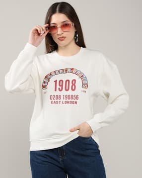 lee cooper Women Typographic Print Regular Fit Sweatshirt-picture-53