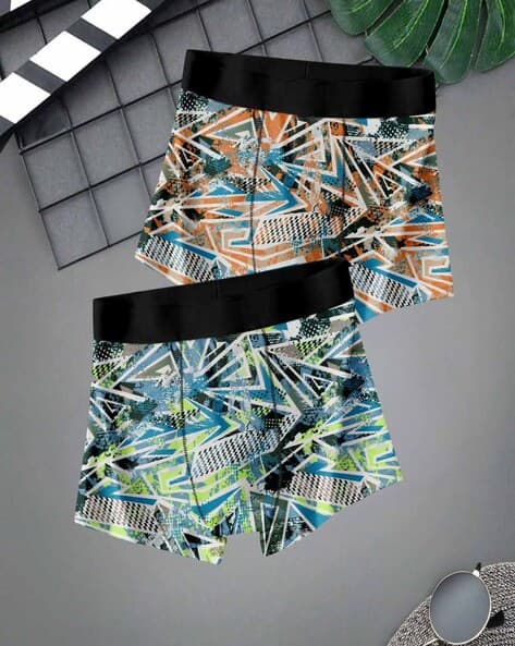 FIXOCRA Men Pack of 2 Printed Trunks