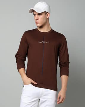 Men Regular Fit Sweatshirt with Typographic Print-image-3