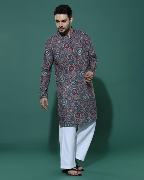 Hivora Men Printed Regular Fit Kurta & Pyjama Set