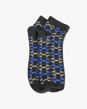 yousta Men Geometric Pattern Ankle-Length Socks-picture-30