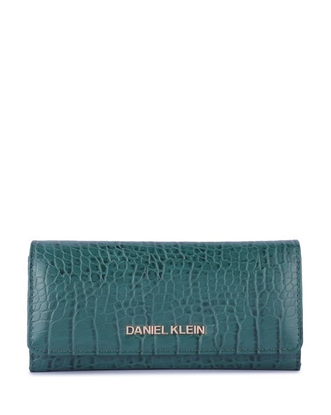 Daniel Klein Women Croc-Embossed Travel Wallet with Metal Accent