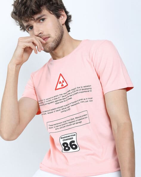 Highlander Men Typographic Print Slim Fit Round-Neck T-Shirt