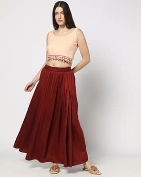 yousta Women Panelled Flared Skirt with Elasticated Waist-picture-30