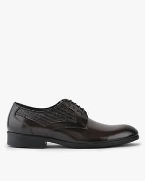 woodland Men Leather Plain-Toe Oxford Shoes-picture-43