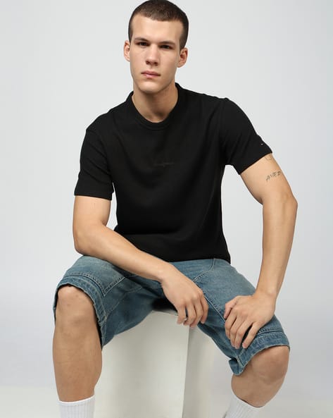 TOMMY HILFIGER Waffle Script Slim Fit Crew-Neck T-Shirt