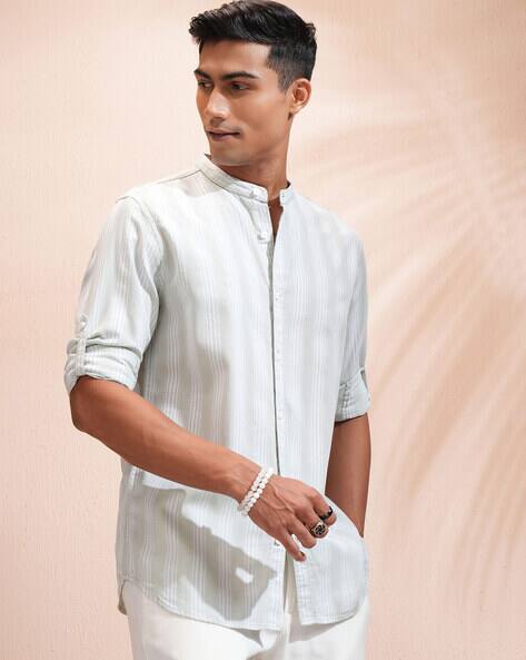 Locomotive Men Striped Regular Fit Cotton Shirt
