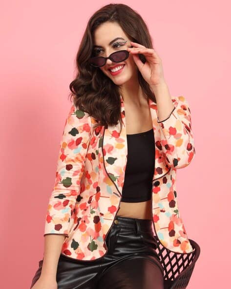 Women Printed Single-Breasted Blazer