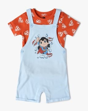 Char Superman Dungaree & T-Shirt Co-Ord Set