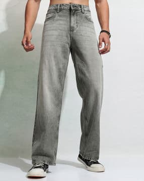 highlander Men Mid-Wash Relaxed Wide-Leg Jeans-picture-26