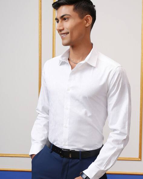 Locomotive Men Leaf Print Slim Fit Shirt