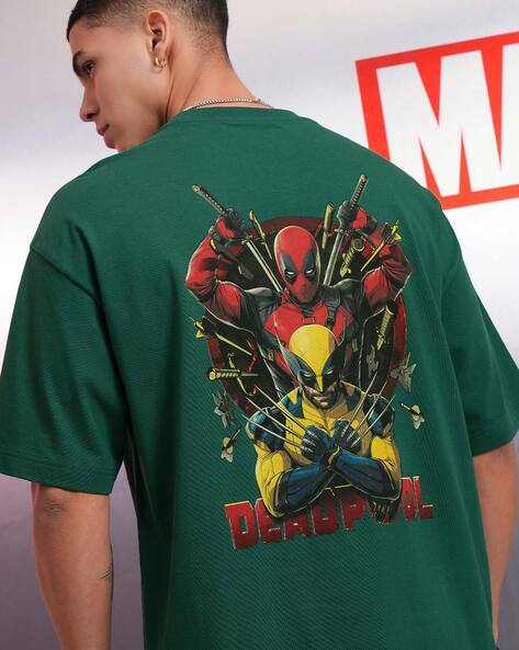 Highlander Men Deadpool Wolverine Oversized Drop-Shoulder T-Shirt