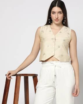 yousta Women Embroidered V-Neck Top-picture-44
