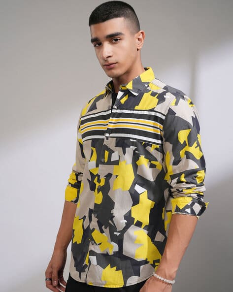 Highlander Men Printed Slim Fit  Slim Fit Shirt