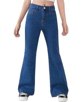 Girls High Rise Straight Jeans