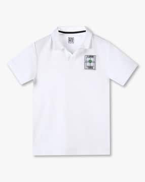 Boys Regular Fit Polo-Neck T-Shirt