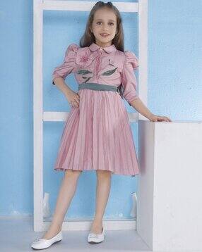 peppermint Girls Floral Pattern Shift Dress -picture-44