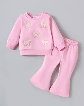 hopscotch Girls Embroidered Sweatshirt & Pants Set-picture-14