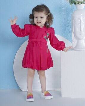 Girls Floral Embellished Shift Dress -image-16