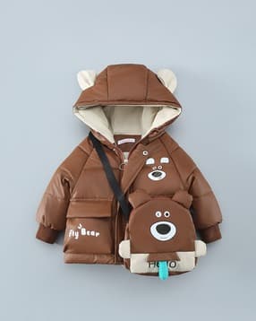 Boys Graphic Print Puffer Jacket with Bag-image-12