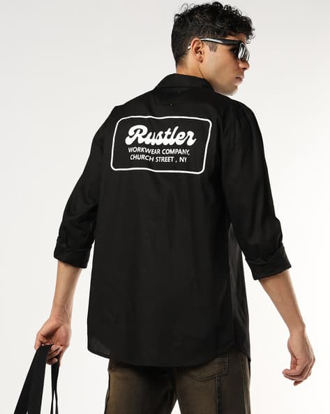 Buda Jeans Co Men Typographic Print Relaxed Fit Shirt