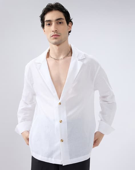 Buy Vastrado Men Lapel-Collar Oversized Fit Shirt Online | Ajio.com