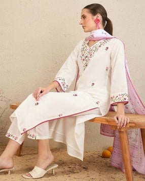 v s creation Women Floral Print Straight Kurta Suit Set-picture-24