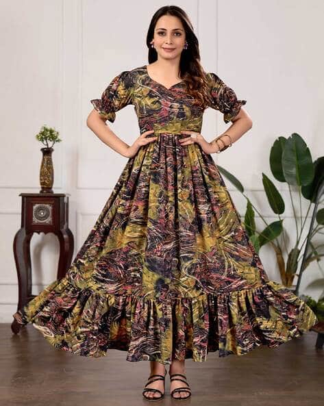 Women Printed Gown Dress