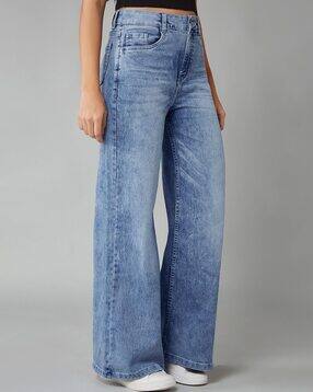 dolce crudo Women Heavily Washed Wide Jeans-picture-14