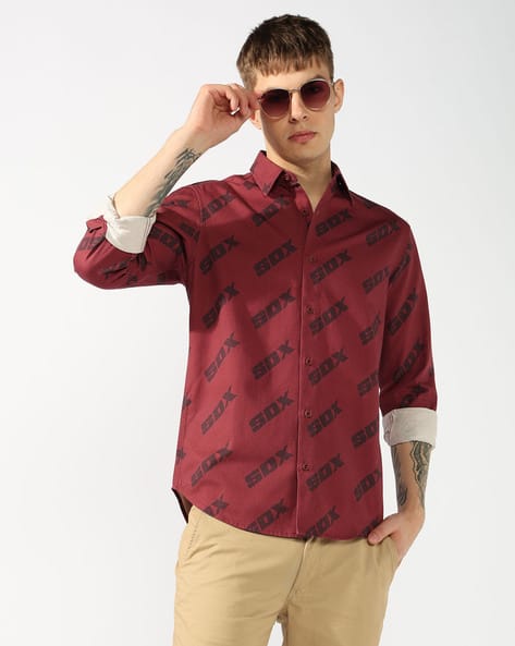 SUPERDRY Men Monogram Regular Fit Cotton Shirt