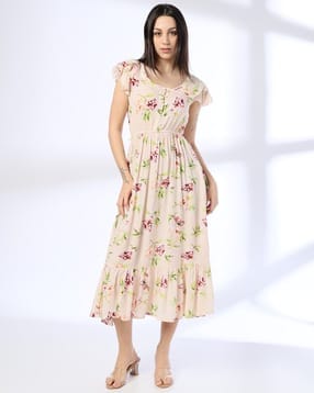 Women Floral Print Fit & Flare Dress