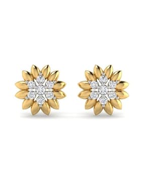whp jewellers Women Yellow Gold Diamond Stud Earrings-picture-27