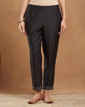 fabindia Women Embroidered Pants with Elasticated Waist-picture-13