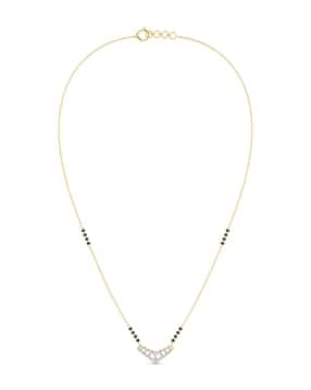 whp jewellers Women Yellow Gold Diamond-Studded Mangalsutra-picture-47