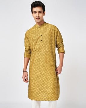 indus route by pantaloons Men Mandarin Collar Long Kurta-picture-17