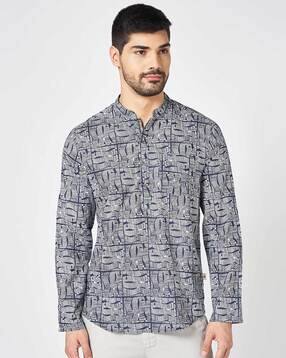 indus route by pantaloons Men Mandarin Collar Short Kurta-picture-12