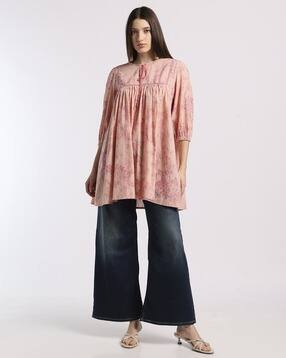 svrnaa by azorte Floral Print Relaxed Fit Tunic-picture-11
