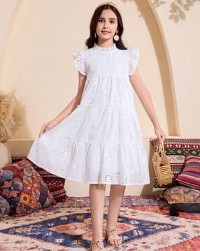 teevos Girls High-Neck A-Line Dress-picture-25