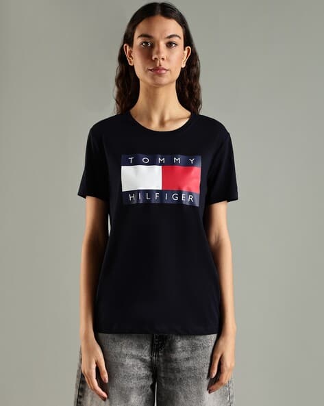 Women Heritage Flag Print Regular Fit Crew-Neck T-Shirt