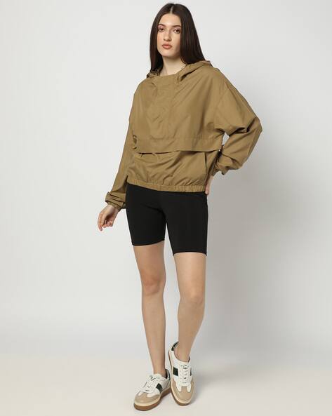 Price History of YOUSTA Women Regular Fit Hooded Windcheater from Ajio ...