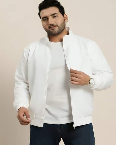 Men Regular Fit Plus Size Bomber Jacket