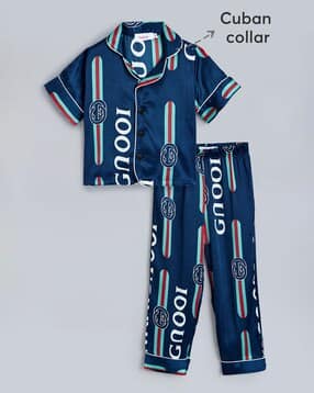 Boys Typographic Print Nightsuit Set-image-22