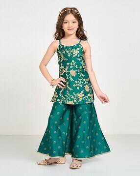 akkriti by pantaloons Girls Floral Print 2-Piece Kurta Suit Set-picture-11