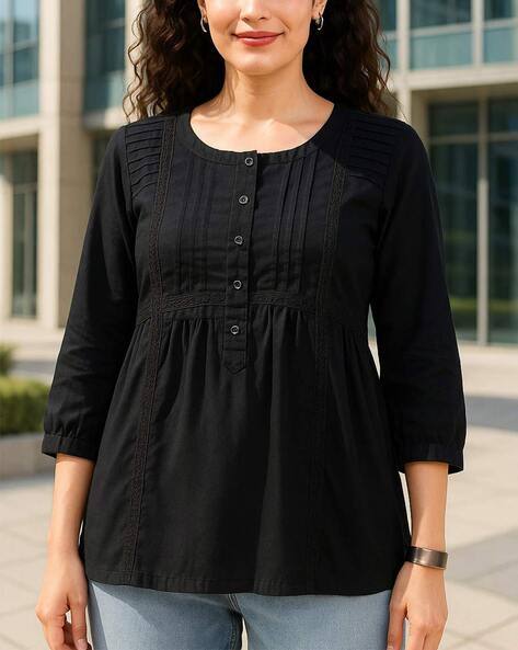 Buy Tulsattva Women Regular Fit Peplum Top Online | Ajio.com