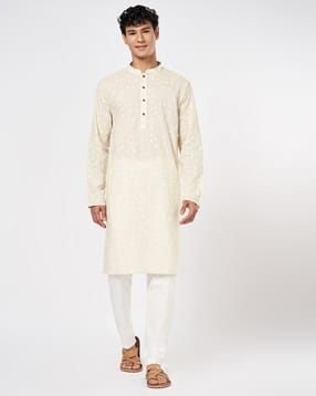 indus route by pantaloons Men Mandarin Collar Long Kurta-picture-17